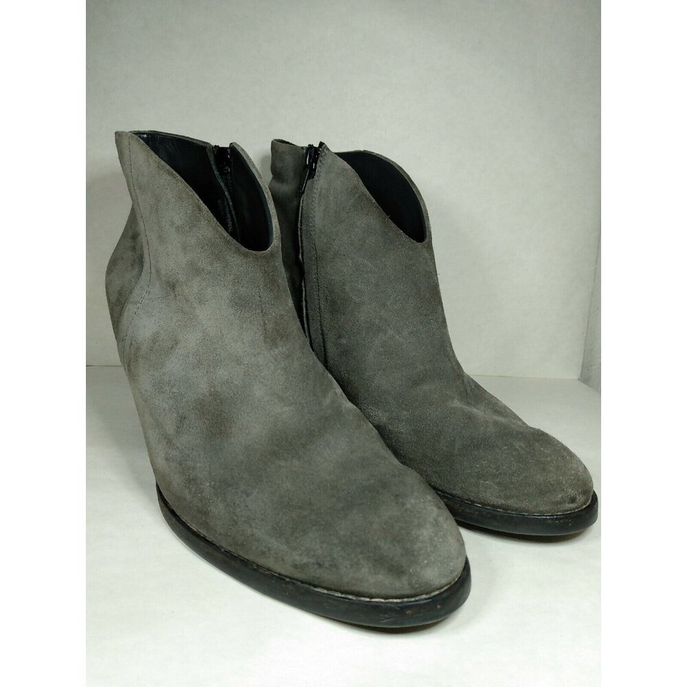 Paul Green Delgado Womens Gray Suede Block Heel Ankle Boots Booties US 8 Fits 9
